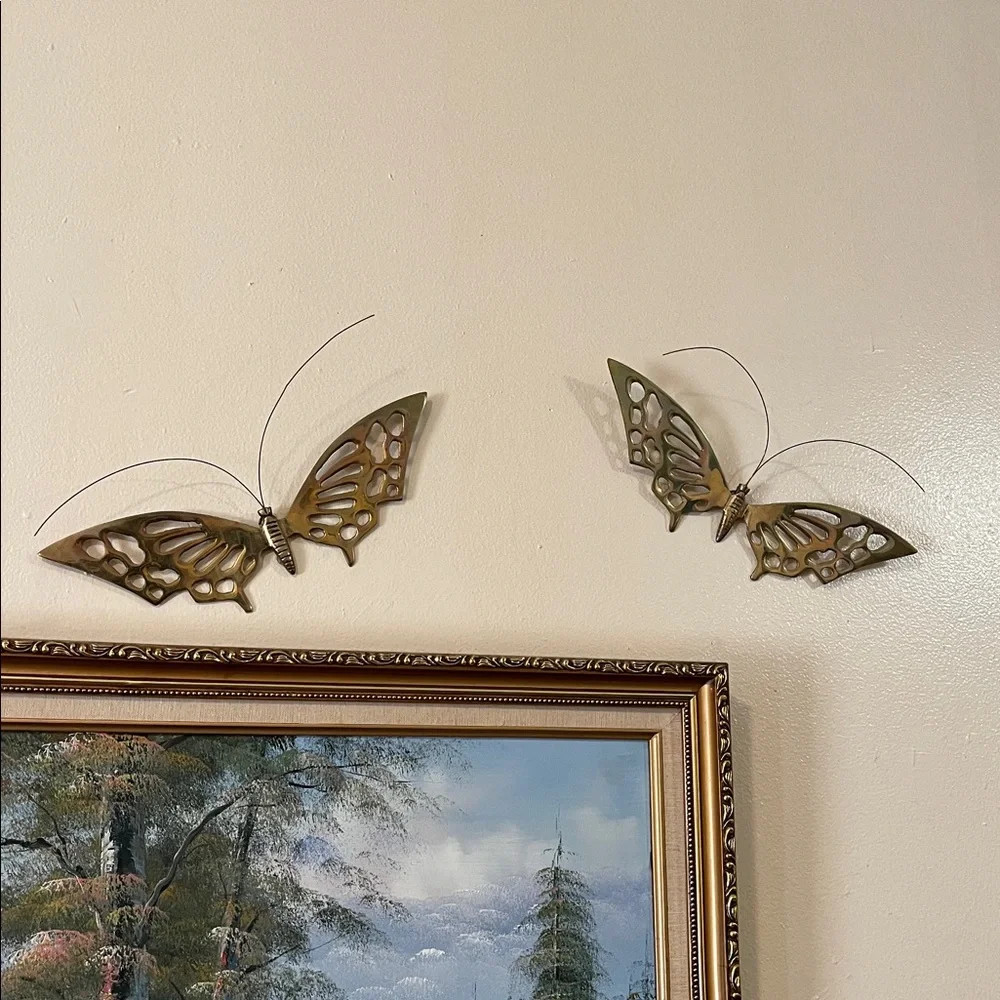 4 BRASS BUTTERFLIES THICK - Solid -Various Sizes - Excellent Condition - Vintage